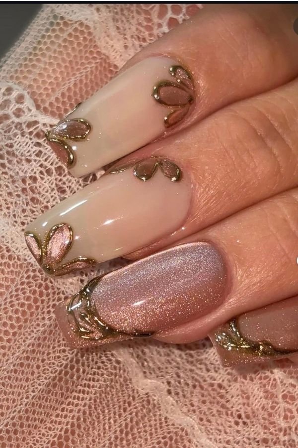 Square Nail Designs Cat Eye