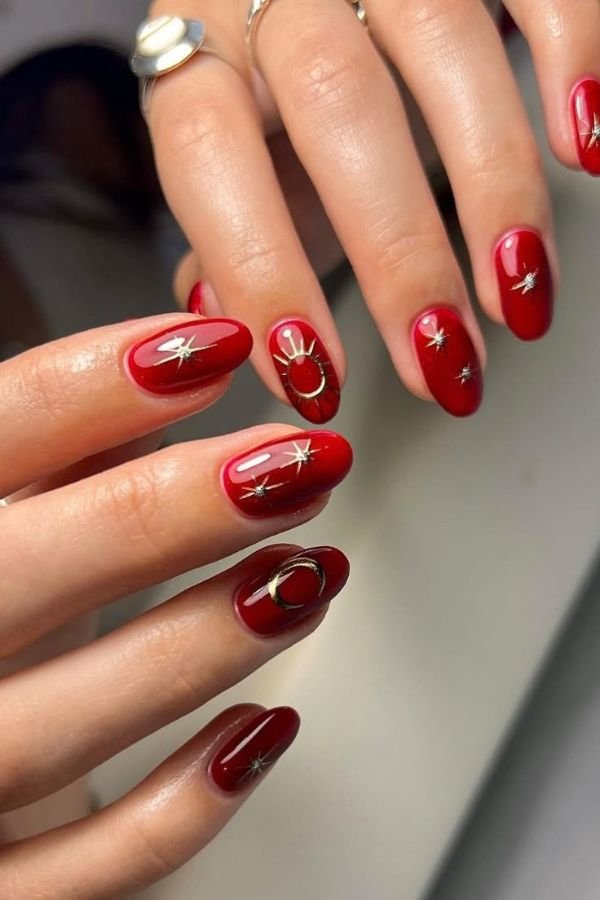 Red Nail Designs Short Nails