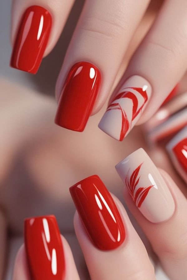 Red Nail Designs Square