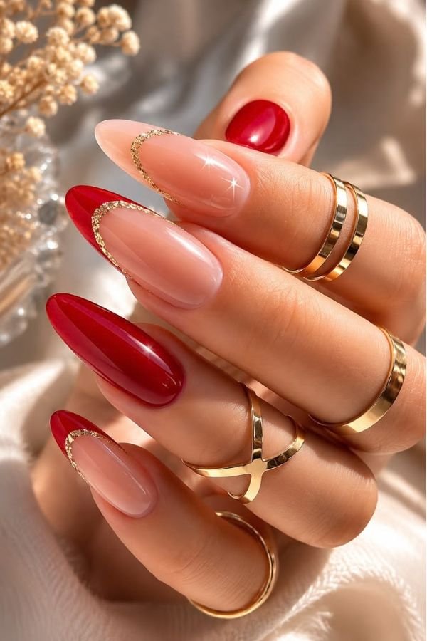 Red Nail Designs Almond