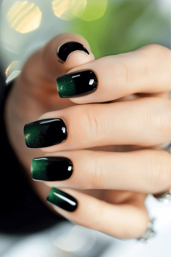 Black Nail Designs Short