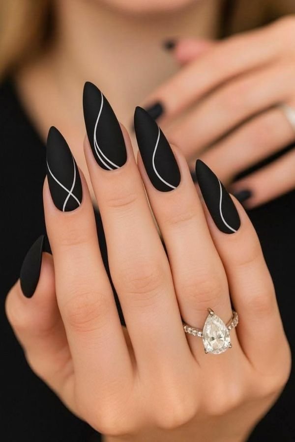 Black Nail Designs Simple