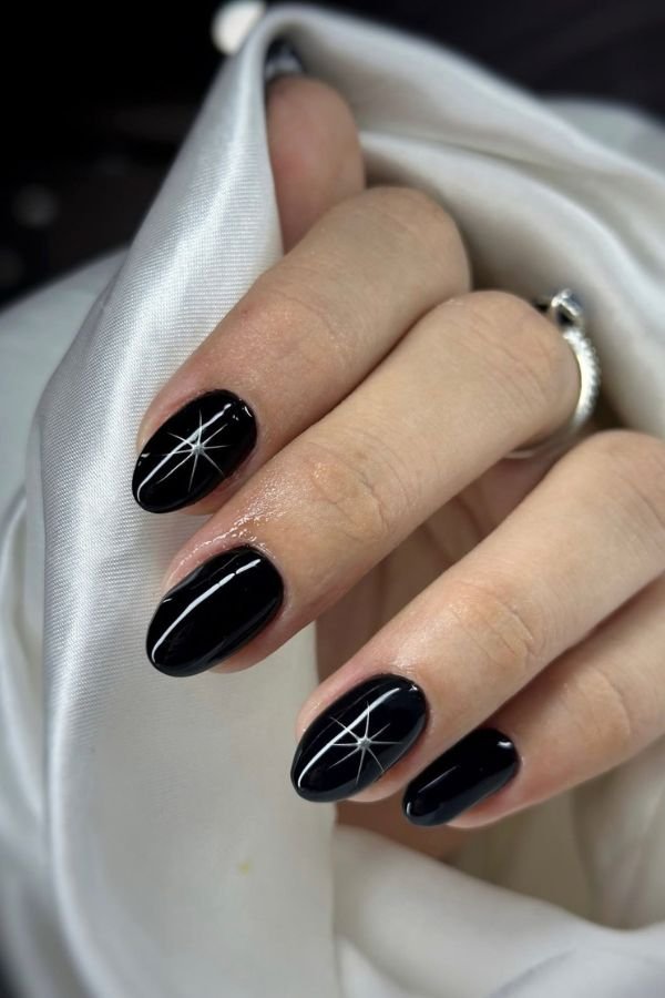Black Nail Designs Short Nails