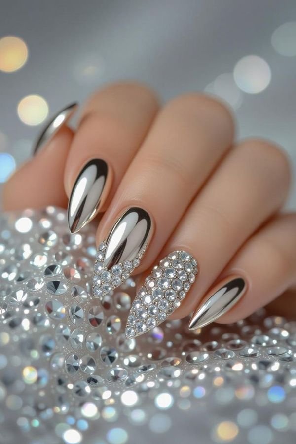 Chrome Nails Designs Silver