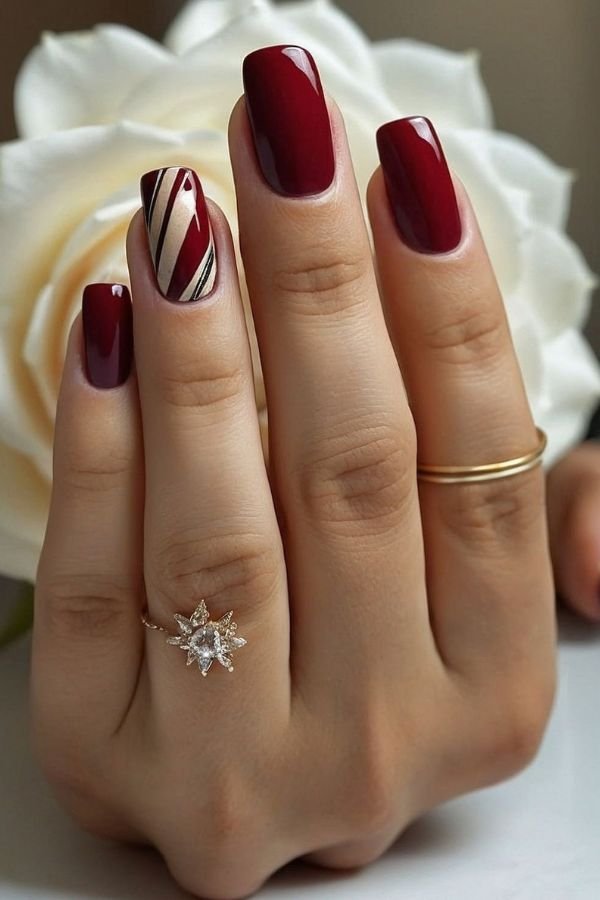 Red Nail Designs Short Square