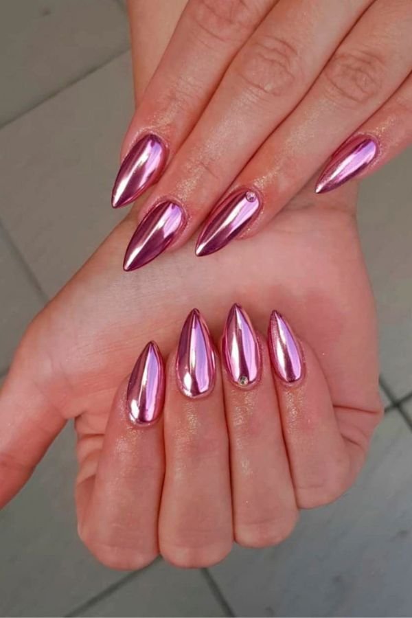 Chrome Nails Designs Pink