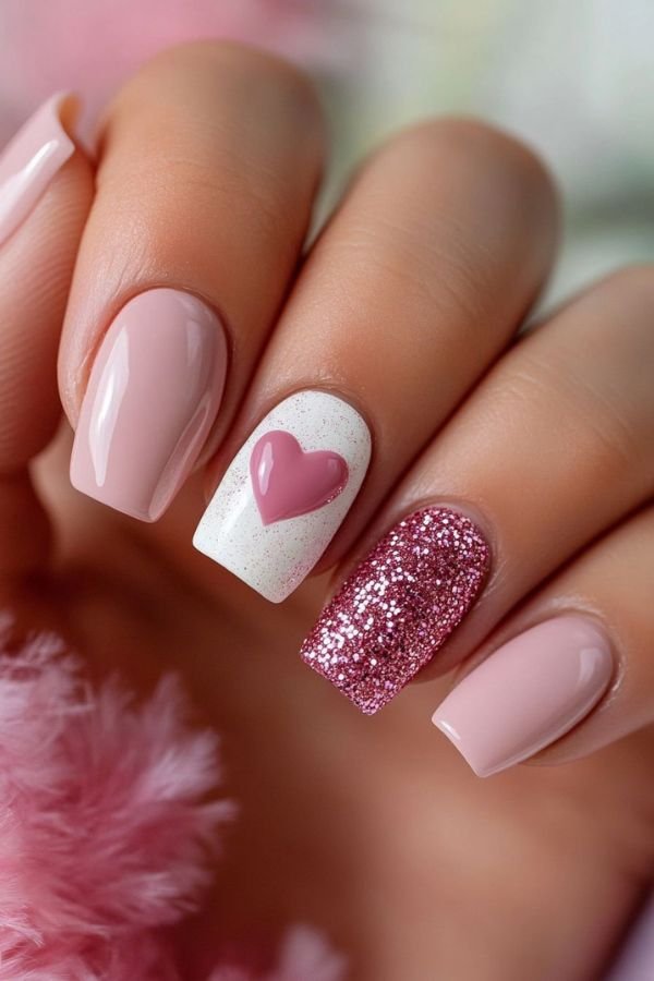 Square Nail Designs Pink