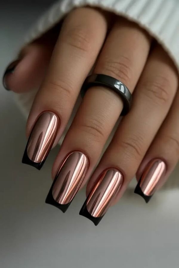 Chrome Nails Designs French