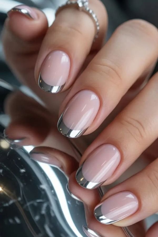 Chrome Nails Designs French