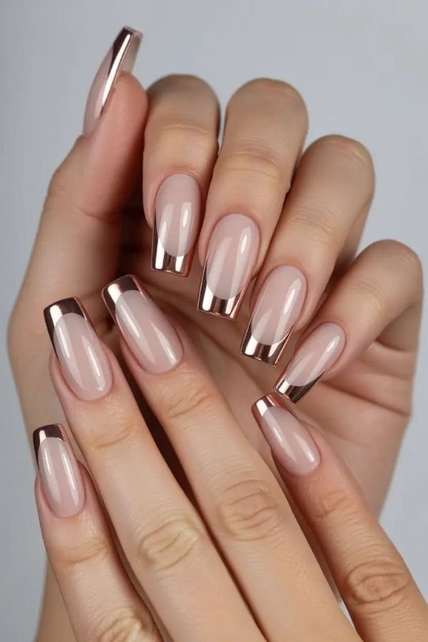 Chrome Nails Designs French