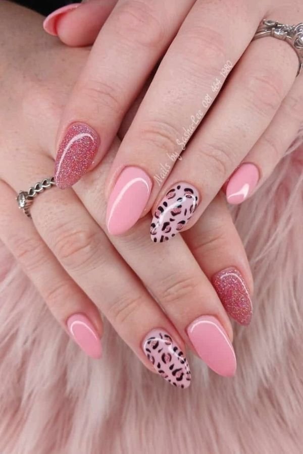 Almond Nails Designs Pink