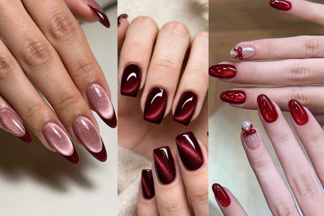 Cat Eye Nails Design Red