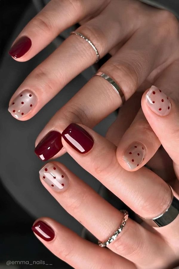 Red Nail Designs Short