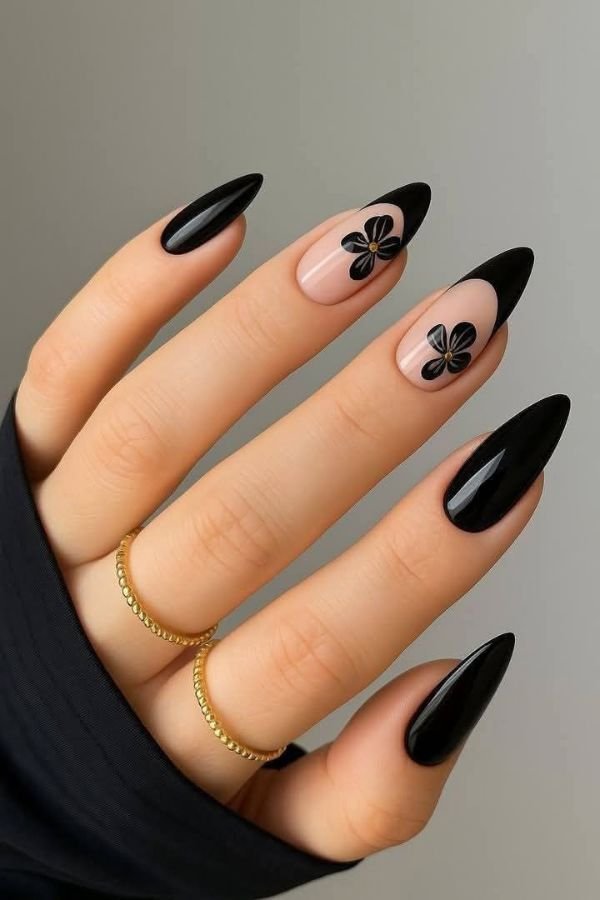 Black Nail Designs Simple