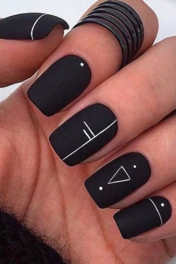 Black Nail Designs Square