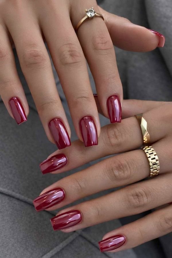 Chrome Nails Designs Square Short