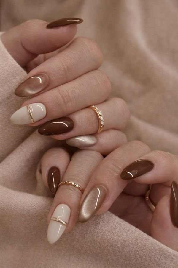 Almond Nails Designs Cat Eye