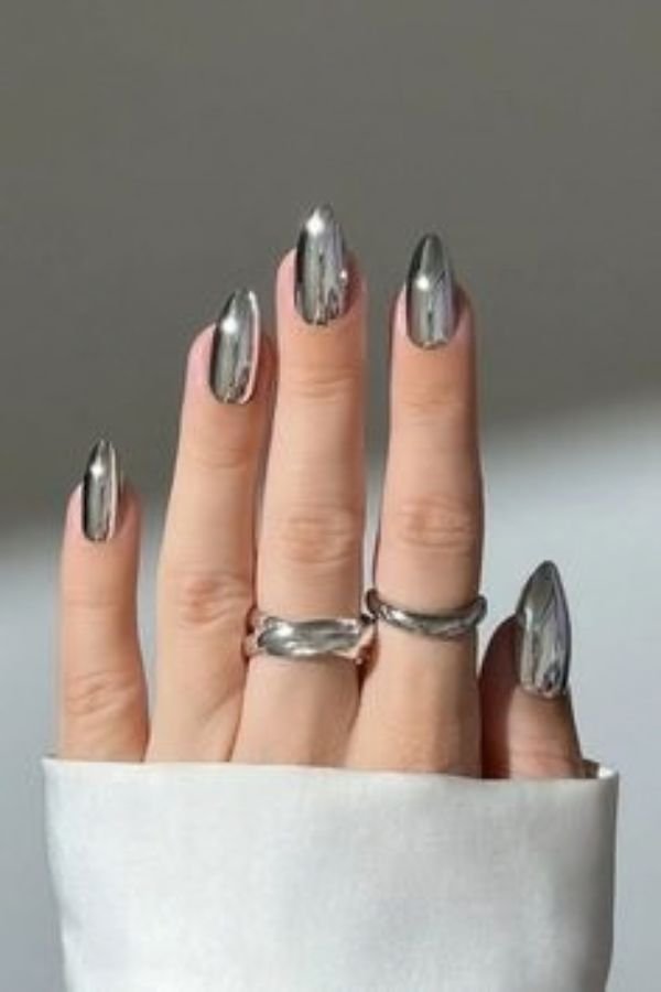 Chrome Nails Designs Silver