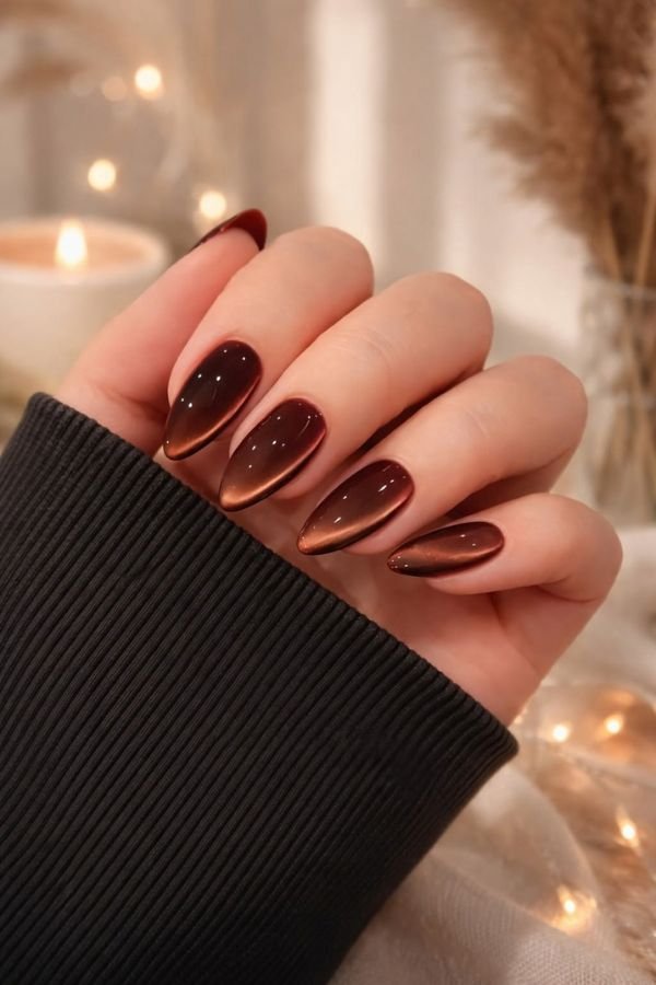 Almond Nails Designs Cat Eye