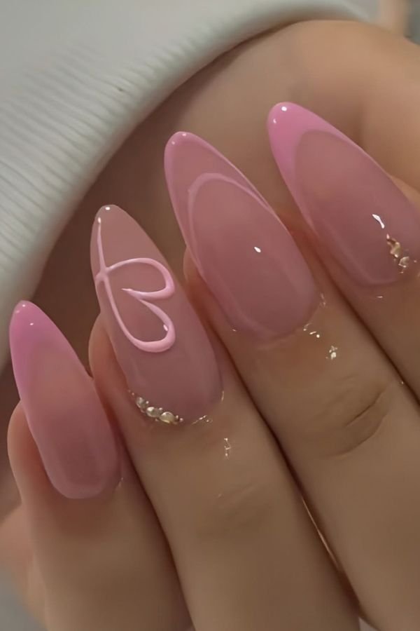 Almond Nails Designs Pink