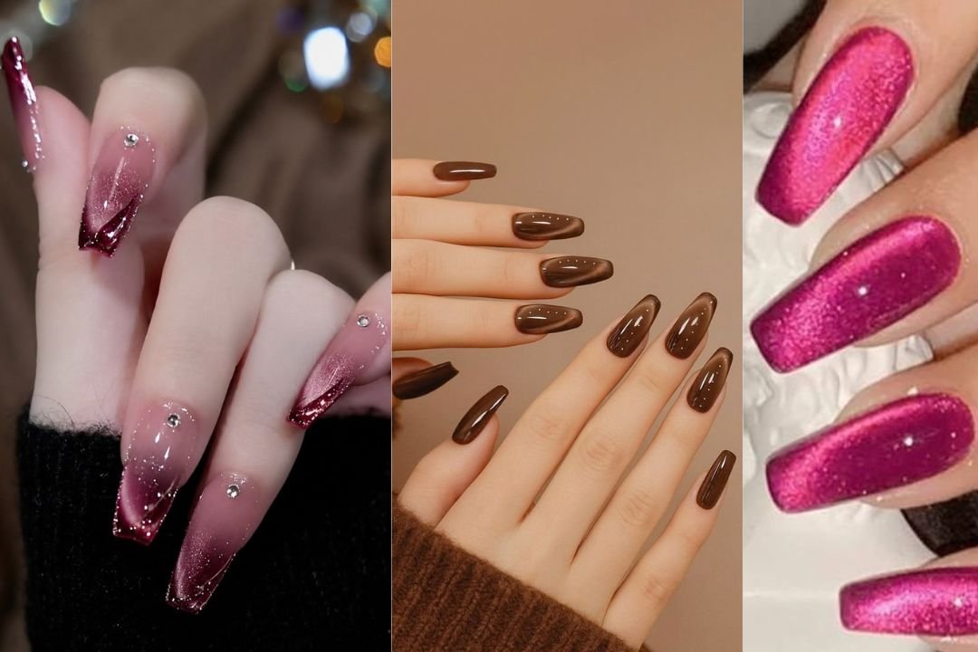 Cat Eye Nails Design Coffin