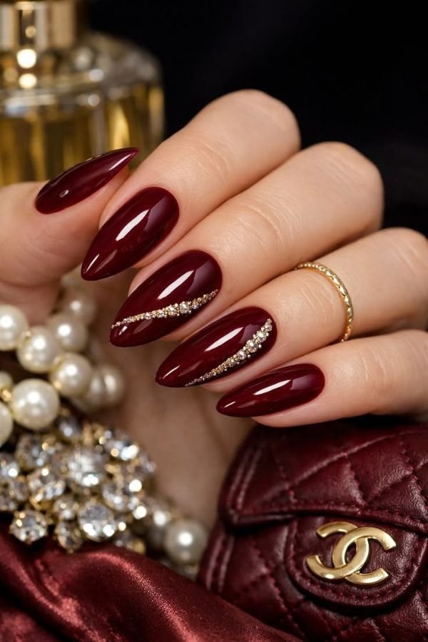 Red Nail Designs Almond