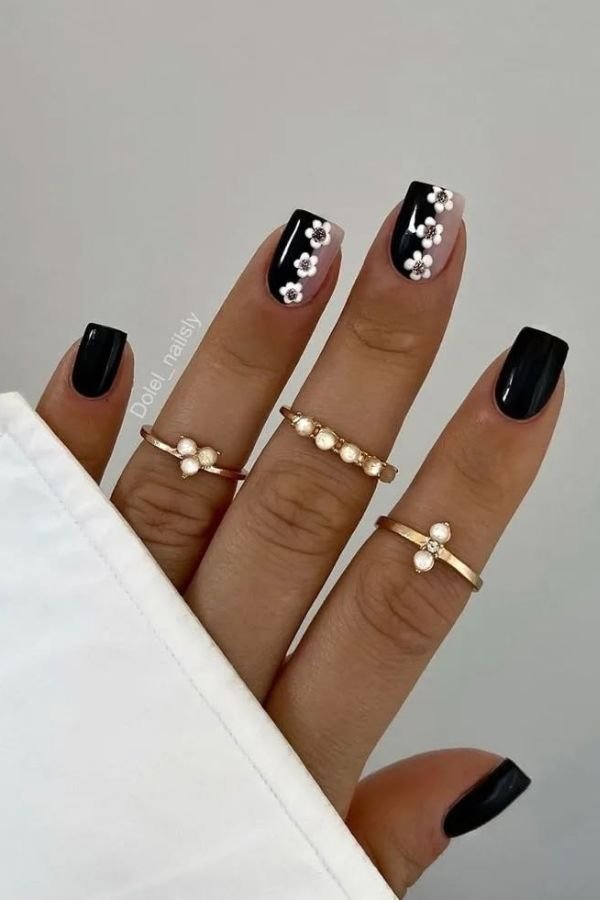 Black Nail Designs Square