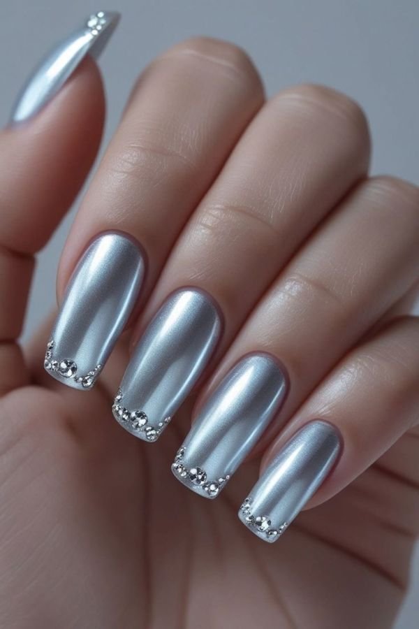 Chrome Nails Designs Silver