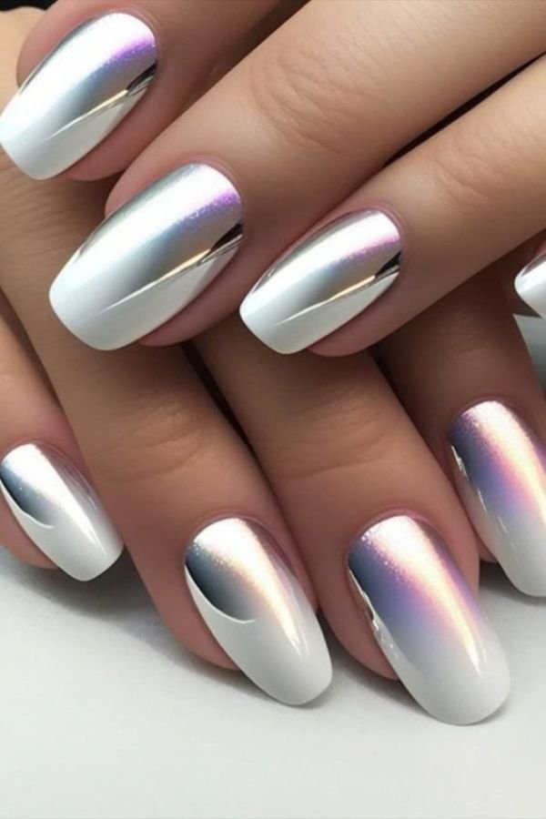 Chrome Nails Designs Square Short
