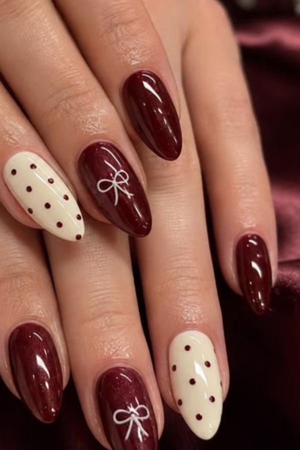 Simple Nail Designs Maroon