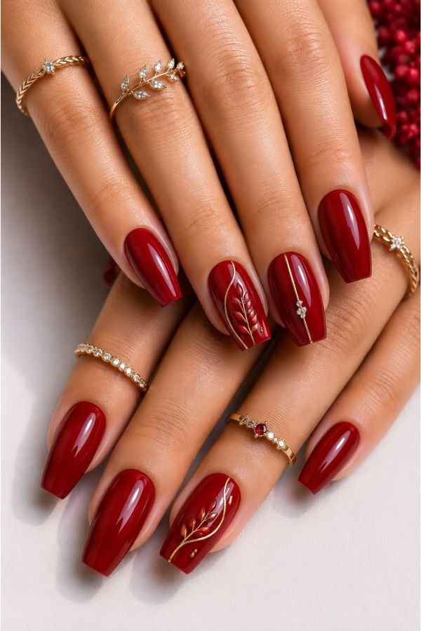 Red Nail Designs Simple