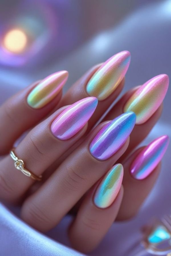 Chrome Nails Designs Pink