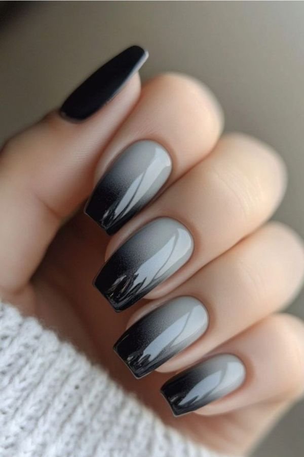 Black Nail Designs Short