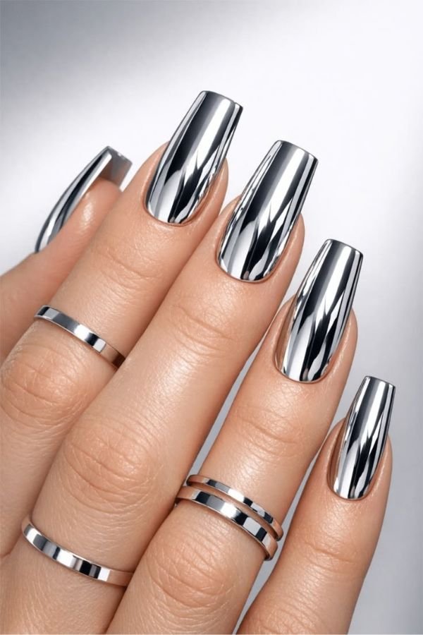 Chrome Nails Designs Square