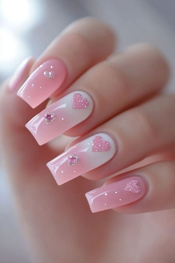 Square Nail Designs Pink