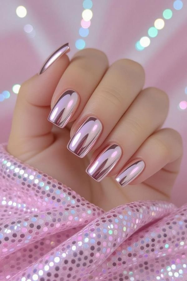 Chrome Nails Designs Pink