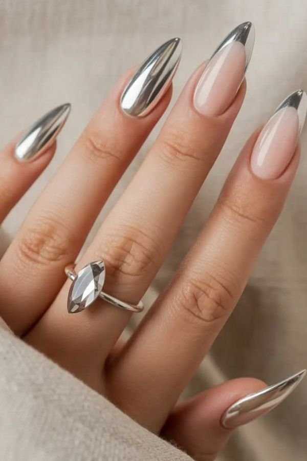 Chrome Nails Designs Silver