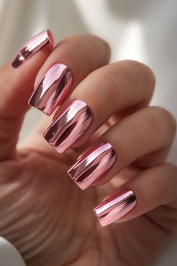 Chrome Nails Designs Square