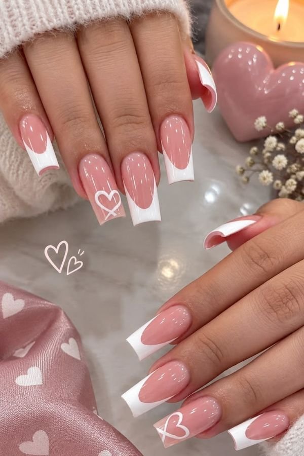 Square Nail Designs Pink